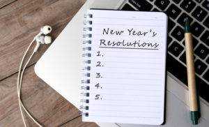 New Year's Resolutions List on Notepad