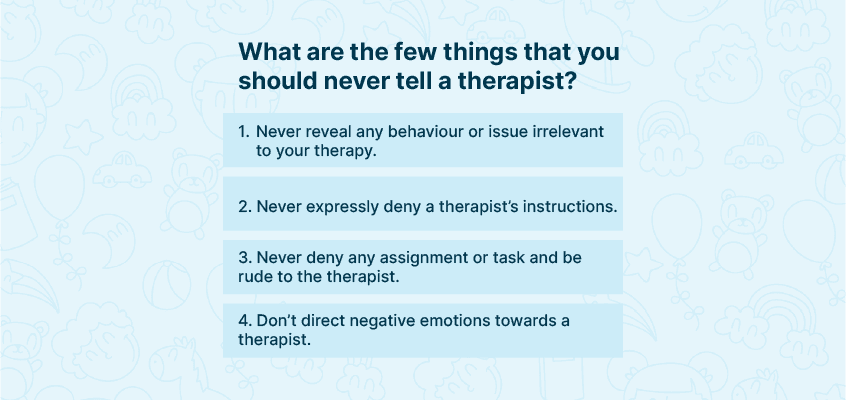 What not to tell the therapist infographics