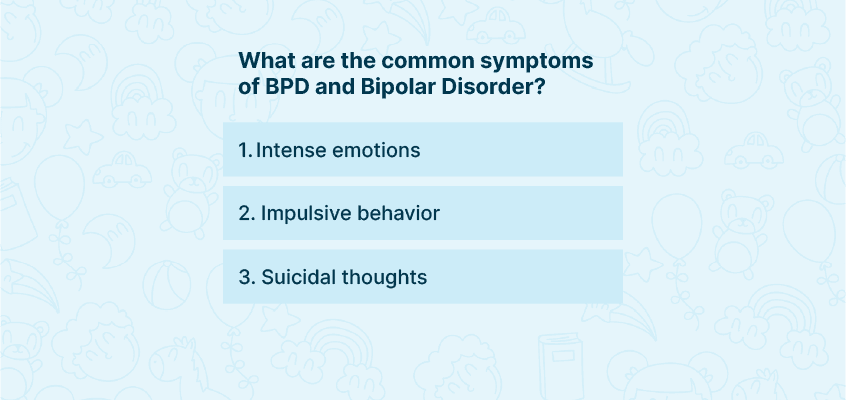 3 most common symptoms of Bipolar Disorder