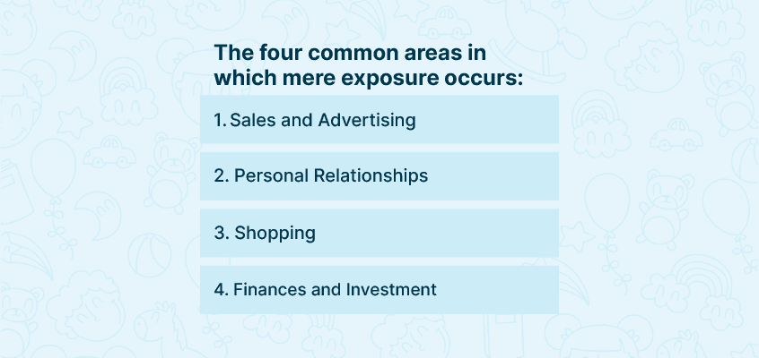 4 areas affected by Mere exposure