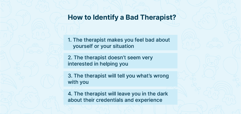 Signs that a therapist isn't good for you