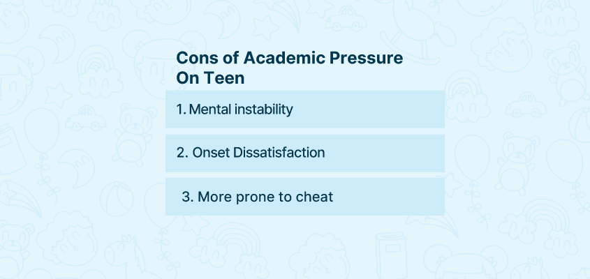 cons of academic pressure on children