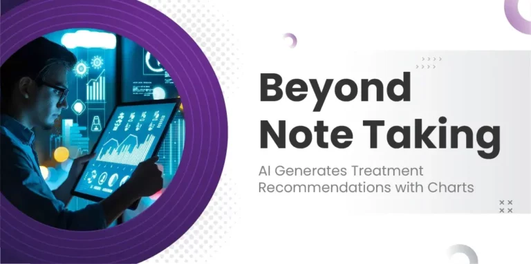 AI technology streamlining healthcare documentation by transcribing and organizing notes while providing data-driven insights for personalized treatment.