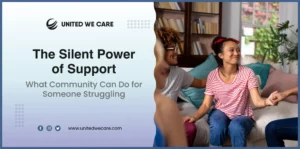 A supportive community offering comfort to someone in emotional distress.