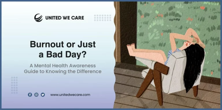 Illustration of a person sitting with head in hands, symbolizing stress and burnout vs. everyday frustration.