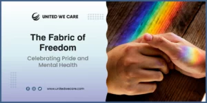 Rainbow flag waving as a symbol of pride and mental wellness