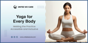 Diverse group practicing inclusive yoga in a calm studio setting