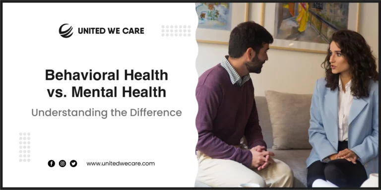 Behavioral health vs mental health comparison illustration